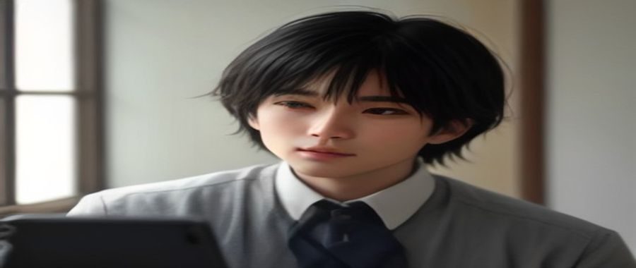 jm漫画多端阅读界面展示，从左至右依次为iPhone手机端、iPad平板端和电脑PC端的漫画阅读界面截图，背景为宝石蓝渐变，展现多端无缝同步效果